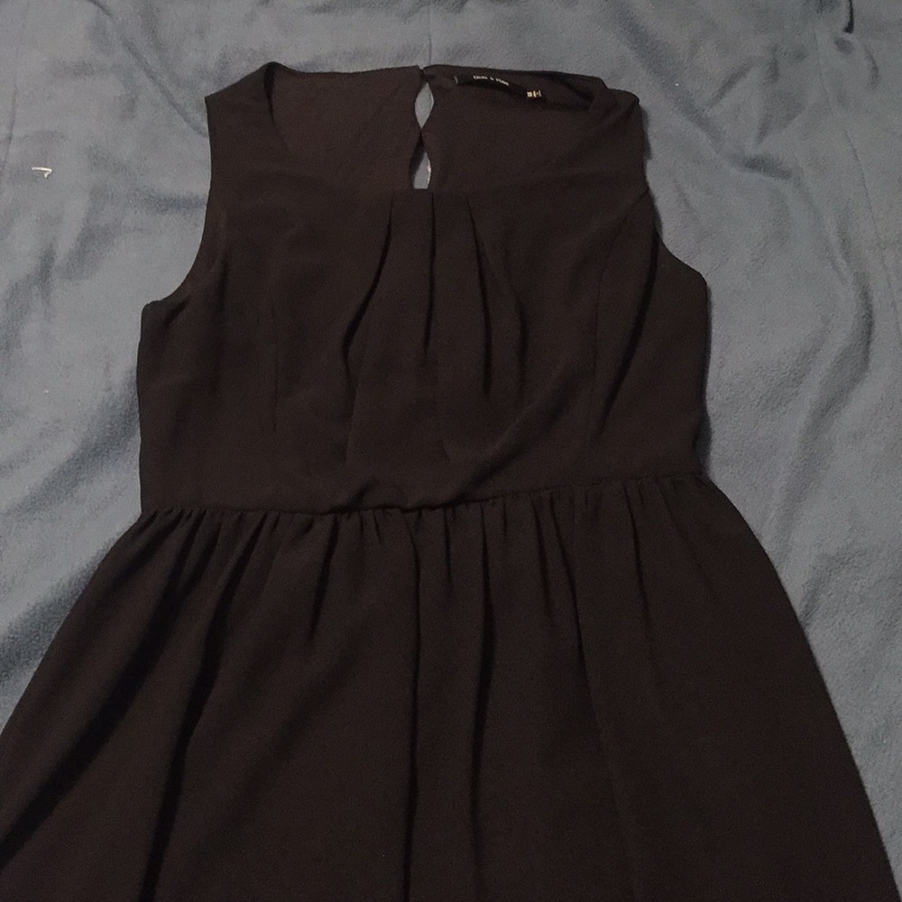 All black high low dress
